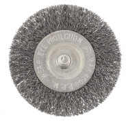 Щетка для дрели, 75 mm, плоская со шпилькой, витая проволока 0.3 mm  ...Сибртех 744487