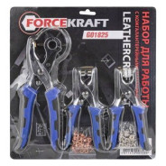 Набор клещей с пробойником в комплекте с люверсами для работ с кожгалантерейными материалами  ...FORCEKRAFT FK-G01825