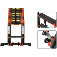 Лестница телескопическая 1-секц. алюм. 350см, 9 ступ. 8,5кг BLACK LINE () (ширина ступени 8см, проре...STARTUL ST9931-035