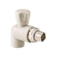 Кран шаровый ПП для радиатора 20х1/2" угловой, серый  РосТурПласт 27828