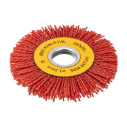 Щетка для УШМ, 100 мм, Плоская, нейлоновая щетина, посадка 22,2 мм  ...DENZEL 74437