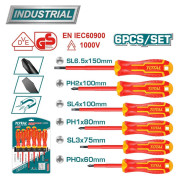 Набор отверток диэлектрических   (6 шт)TOTAL THTIS566