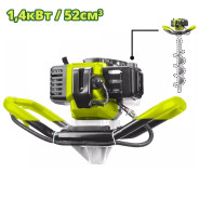 Мотобур, 52 куб.см./1,4 Вт,2Т,8000 обр/мин,  DYLLU DTDZ1A52-1