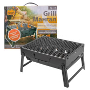 Мангал складной с решеткой для барбекю и съемным дном (в сложенном/разложенном виде:35х27х6см/35х27х...ISMA ISMA-TL-353