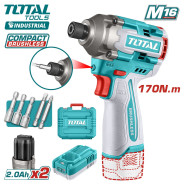 Винтоверт,1/4'' ,  20В, 2 АКБ 2,0 А/ч,  2700 об.мин, 170 Нм,  TOTAL TIRLI16178