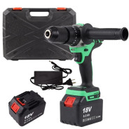 Дрель-шуруповерт аккумуляторная ударная, 18В, 2 АКБ 6.0 А/ч,  Green Impact 18V ...Zitrek 063-4046