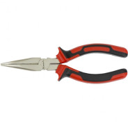 Длинногубцы NICKEL, 160 mm, изогнутые никелированные, двухкомпонентные рукоятки  ...Matrix 17420