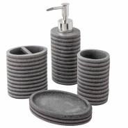 Набор для ванной комнаты 4пр. (мыльница, дозатор для мыла, подставка для зубных щеток, подставка для...La and Te beaute LT-BS-9