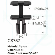 Клипса для крепления внутренней обшивки а/м БМВ пластиковая (100шт/уп.)  ...Forsage клипса C3757(BMW)