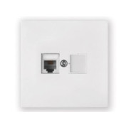 Розетка 1-ая компьютерная (скрытая) белая, Carre  BYLECTRICA РК18-6611