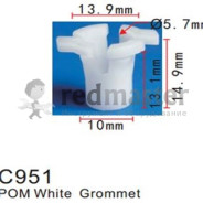 Клипса для крепления внутренней обшивки а/м Фольксваген пластиковая (100шт/уп.)  ...Forsage C0951(VW)