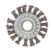 Щетка для УШМ, 100 mm, посадка 22.2 mm, Плоская, крученая проволока 0.5 mm  ...Сибртех 746307