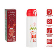 Термос, 480 мл, нержавеющая сталь, MERRY CHRISTMAS, белый  PERFECTO LINEA 27-225474