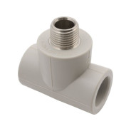 Тройник ПП комб. нар. 20х1/2", сер.  FV Plast AA254020012
