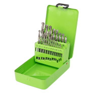 Набор сверл по металлу, 1-10 mm (через 0.5 mm,3.2,4.8 mm), HSS, 21шт, мет.бокс, цилин.хв. Сибртех ...Matrix 723756