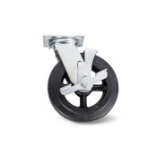 Колесо большегрузное поворотное SCdb 42 100 мм обрезиненное с тормозом (F)  ...TOR 1003229