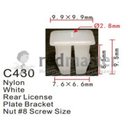 Клипса для крепления внутренней обшивки а/м Рено пластиковая (100шт/уп.)  ...Forsage C0430(Nissan/Peugeot/Renault)