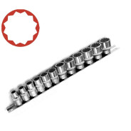 Комплект дюймовых 3/8", 1/4"-7/8", 12гр. головок на планке 11 шт. FORCE ...Force 3113S