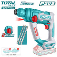 Перфоратор аккумуляторный, 20В, БЕЗ АКБ 1,8 кДж, 0-850 об/мин, P20S,   ...TOTAL TRHLI20188