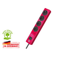 Удлинитель 2м (4 роз., 3.3кВт, с/з, выкл., ПВС) красный  Hugo! (провод 3х1.5mm2, сила тока 16А, с/з)...BRENNENSTUHL 1150610174