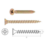 Шуруп универсальный 3.0х25 mm желтый цинк (50 шт)  STARFIX SMZ1-15405-50