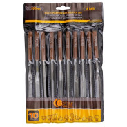 Набор надфилей разнопрофильных 180мм, 10пр.  FORSTIME FT-6165