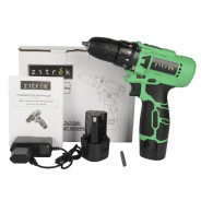Дрель-шуруповерт аккумуляторная , 12 В, 2АКБ 2,0 А/ч, 24 Нм,  0-850 об/мин,  сталь/дерево 10/20 мм, ...Zitrek 083-1114