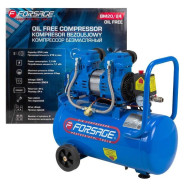 Компрессор поршневой с прямым приводом,2 цилиндра,безмасляный (ресивер 24л, 1.1 кВт, 8 бар, 210л/м, ...Forsage F-BM20/24  OIL FREE