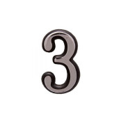Цифра дверная АЛЛЮР пластик "3" хром  УЗК 5093