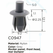 Клипса для крепления внутренней обшивки а/м европейских а/м/ Фиат пластиковая (100шт/уп.)  клипса ...Forsage C0947(European car/Fiat)