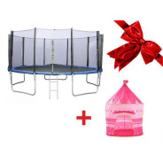 Батут с защитной сеткой и лестницей, 457.5х85 см + Домик- палатка игровая детская, Замок  ...ARIZONE 80-150500/11