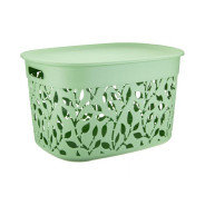 Коробка ФЛОРА 25 л с крышкой (мята)  IDEA М2364