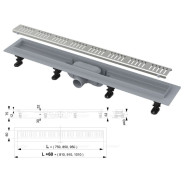Водоотводящий желоб с порогами для перфорированной решетки (Simple)  ...Alcaplast APZ10-850M