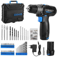 Дрель-шуруповерт аккумуляторная, 12 В, 1АКБ 2,0 А/ч, 32 Нм, 0-400/0-1500 об/мин,  сталь/дерево 10/25...Deko 083-1113