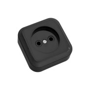 Розетка 1-ая (открытая, б/з) черная, Пралеска  BYLECTRICA РА16-255чер