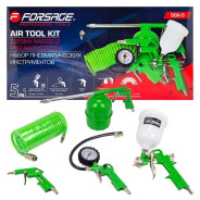 Краскораспылитель H-827-2V c верхним пластиковым бачком 600мл в комплекте с аксессуарами, набор 5пр....Forsage F-SGK-5