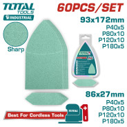Набор шлифлистов 93х172мм, 86х27мм   (60 шт)TOTAL TAC938660