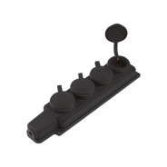 Розетка 4-ая переносная с/з, 16А, 250В, защита от брызг (черная)  ...ЮПИТЕР JP7601-04