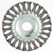 Щетка для УШМ, 125 мм, посадка 22.2 мм, Плоская, крученая проволока 0.5 мм  ...Matrix 74632