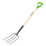 Вилы 4-рогие, сенные, кованые, 210х340х1260 мм, деревянный лакированный черенок  ...Сибртех 61379