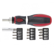 Отвертка реверсивная, набор бит, 11 шт., CrV  Matrix 11546