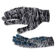 Перчатки трикотажные, меланж, с ПВХ точкой, 10 класс  67789