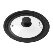 Крышка стеклянная. 240-260-280 mm. с силиконовым ободом. круглая. черная (Универсальная модель сразу...PERFECTO LINEA 25-324320