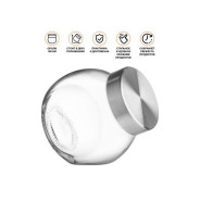 Банка для сыпучих продуктов стеклянная с крышкой из нержавеющей стали 180 мл, серия Wella  ...PERFECTO LINEA 34-180826