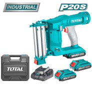 Пистолет гвоздезабивной аккумуляторный, 20В, 2АКБ 2.0А/ч, магазин 100шт,   ...TOTAL TCBNLI2001