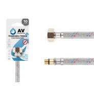 Подводка гибкая для воды иголка м10 короткая - гайка 1/2 50 см в ПВХ оплетке  ...AV Engineering AVE21550