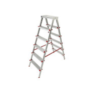 Лестница-стремянка алюминиевая двухсторонняя 132см, 6 ступеней, 5кг  ...STARTUL ST9941-06