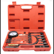 Манометр для измерения компрессии дизельного двигателя 0-70 bar с переходниками, набор 19пр.  ...H-D HD-73072