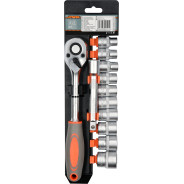 Набор инструмента (головки + трещотка 1/2") 12пр.  STHOR 58633