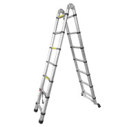 Лестница-стремянка телескопическая алюм. бытовая 2.2+2.2м (7+7 ступ.)  ...Forsage F-UP220-M
